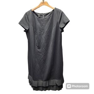 TALBOTS Woman Black Ponte & Crepe Sheath Dress Sz 16W